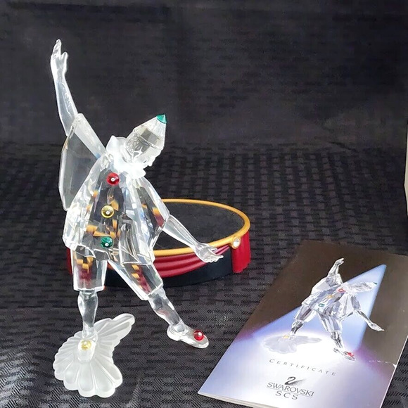 Swarovski Crystal Figurine SCS 1999 Masquerade Pierrot Box Stand COA Mint - Picture 13 of 16